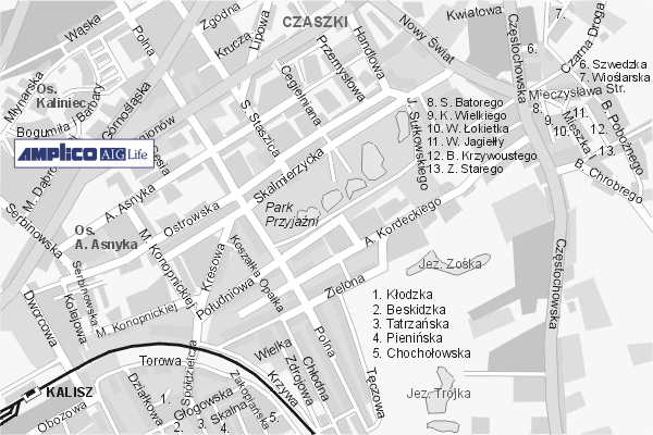 Mapa ( Plan ) Kalisza. Warstwa Biznesowy Kalisz. Kalisz - Wielkopolska.  
  
   Warstwa biznesowa prezentuje lokalizacje kaliskich firm w postaci umieszczonego logo firmy na planie. Po najechaniu kursorem myszy na logo firmy pojawia si nazwa i adres lokalizowanej firmy (IE), a po klikniciu otwiera dodatkowe okienko z opisem firmy i danymi teleadresowymi. Wszystkie zlokalizowane firmy wymienione s pod wywietlan mapk - fragmentem mapy ( planu ) Kalisza. Warstwa nieustannie si rozbudowuje. Mapa wykonana jest w skali 1:10 000 - warstwa biznes.

Kalisz - warstwa biznesowa ( biznes ) Internetowego Planu Kalisza serwisu Cyber Wielkopolska.