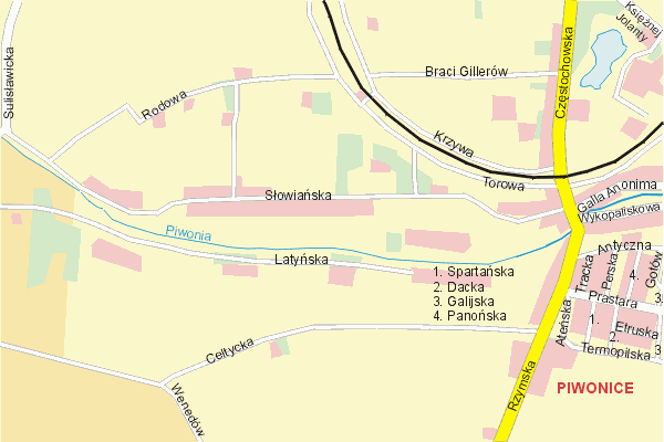 Mapa ( Plan ) Kalisza. Warstwa gwna. Kalisz - Wielkopolska.    
   Warstwa gwna prezentuje ukad ulic Kalisza, oraz okolicznych miejscowoci. Zaznaczono: gwne trasy komunikacyjne, trasy przelotowe Kalisza, jeziora, rzeki, trasy kolejowe, tereny zielone, przemysowe i zarysy zabudowa. Mapa wykonana jest w skali 1:10 000 - warstwa podstawowa oraz w wikszych skalach.

Kalisz - warstwa gwna Internetowego Planu Kalisza serwisu Cyber Wielkopolska.