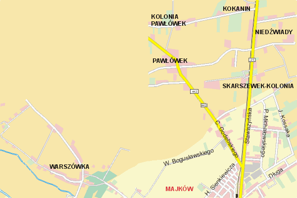 Mapa ( Plan ) Kalisza. Warstwa gwna. Kalisz - Wielkopolska.    
   Warstwa gwna prezentuje ukad ulic Kalisza, oraz okolicznych miejscowoci. Zaznaczono: gwne trasy komunikacyjne, trasy przelotowe Kalisza, jeziora, rzeki, trasy kolejowe, tereny zielone, przemysowe i zarysy zabudowa. Mapa wykonana jest w skali 1:10 000 - warstwa podstawowa oraz w wikszych skalach.

Kalisz - warstwa gwna Internetowego Planu Kalisza serwisu Cyber Wielkopolska.