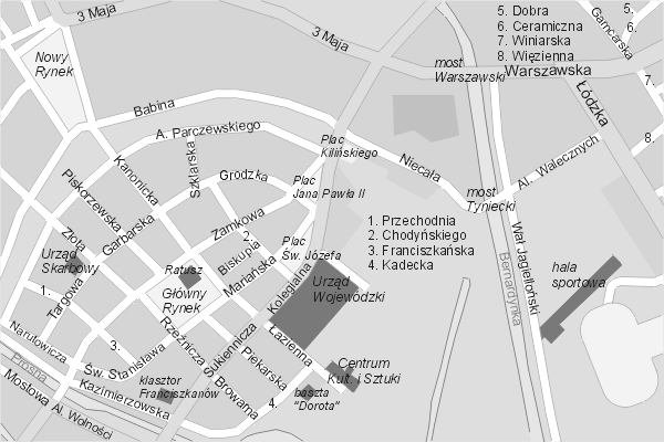 Mapa ( Plan ) Kalisza. Warstwa Bankowa Kalisz. Kalisz - Wielkopolska.  
  
   Warstwa bankowa prezentuje wybrane lokalizacje kaliskich bankw w postaci umieszczonego znaku graficznego BANK. Po najechaniu kursorem myszy na znak graficzny pojawia si nazwa i adres lokalizowanego banku (IE), a po klikniciu w niektre loga otwiera dodatkowe okienko z opisem banku i danymi teleadresowymi. Mapa wykonana jest w skali 1:10 000 - warstwa bankowa.

Kalisz - warstwa bankowa ( BANK ) Internetowego Planu Kalisza serwisu Cyber Wielkopolska.