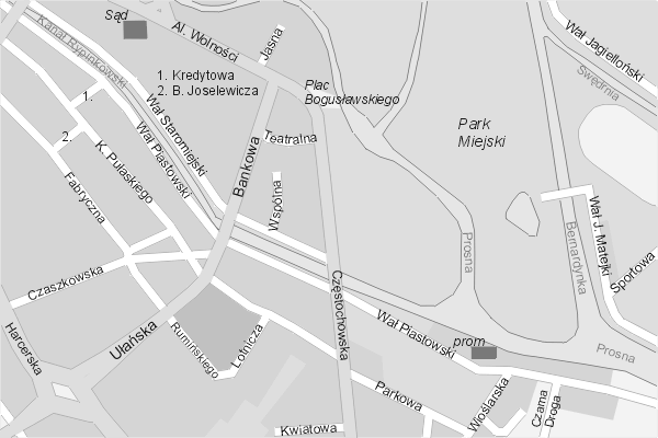 Mapa ( Plan ) Kalisza. Warstwa Biznesowy Kalisz. Kalisz - Wielkopolska.  
  
   Warstwa biznesowa prezentuje lokalizacje kaliskich firm w postaci umieszczonego logo firmy na planie. Po najechaniu kursorem myszy na logo firmy pojawia si nazwa i adres lokalizowanej firmy (IE), a po klikniciu otwiera dodatkowe okienko z opisem firmy i danymi teleadresowymi. Wszystkie zlokalizowane firmy wymienione s pod wywietlan mapk - fragmentem mapy ( planu ) Kalisza. Warstwa nieustannie si rozbudowuje. Mapa wykonana jest w skali 1:10 000 - warstwa biznes.

Kalisz - warstwa biznesowa ( biznes ) Internetowego Planu Kalisza serwisu Cyber Wielkopolska.